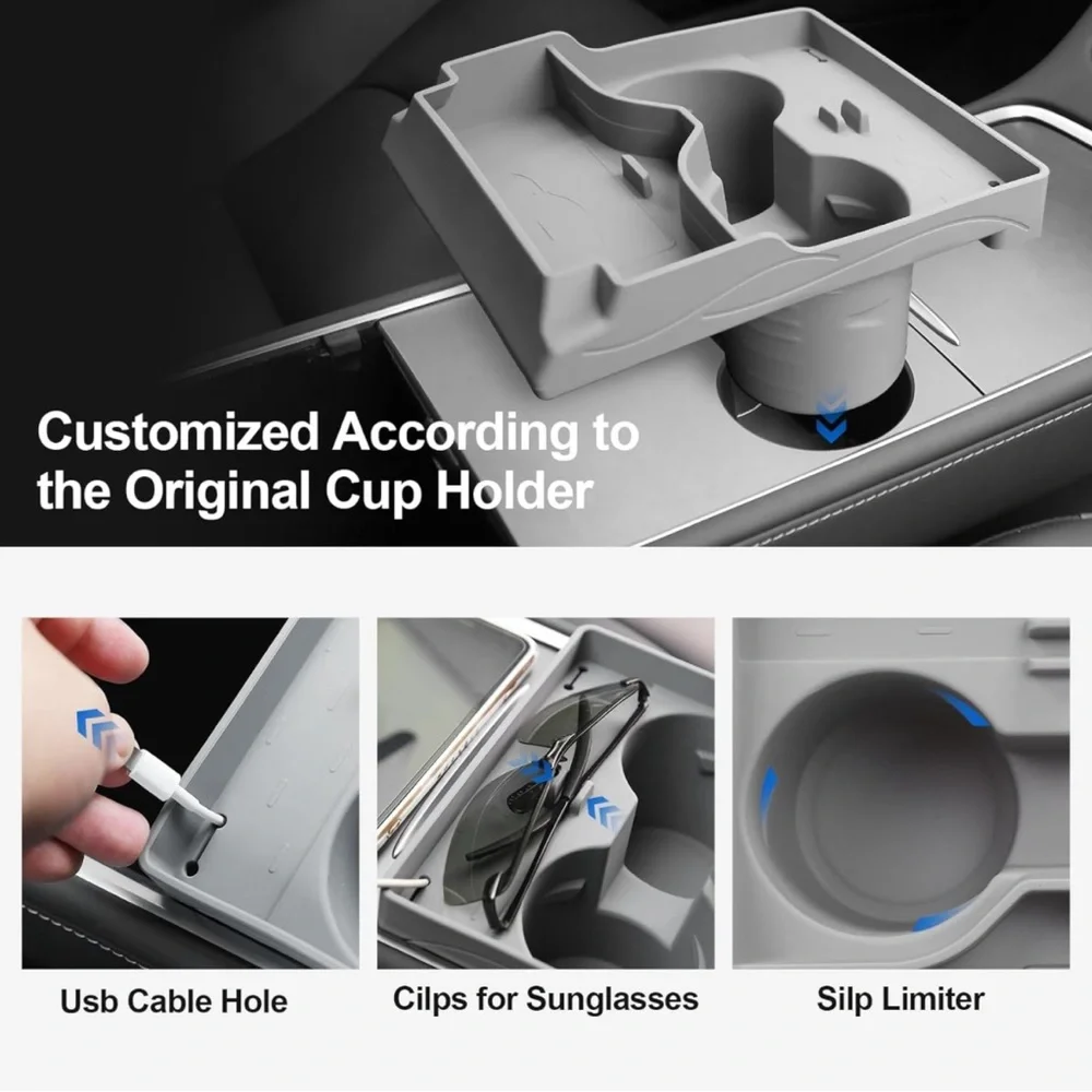 Tesla Model Y Model 3 Upgrade Cup Holder Insert